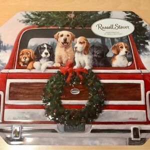 Christmas Tins 5 Russell Stover Christmas Tins-Empty  Set of 5